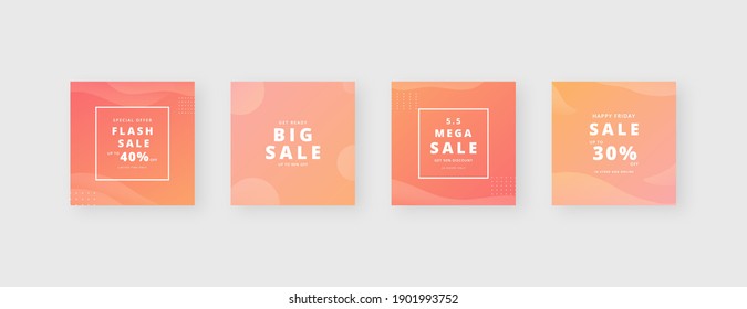 Social media template. Trendy editable social media post template. Mockup isolated. Template design. Vector illustration.