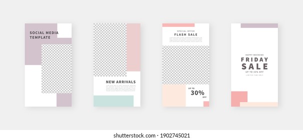 Social media template. Trendy editable social media stories template. Mockup isolated. Template design. Vector illustration.