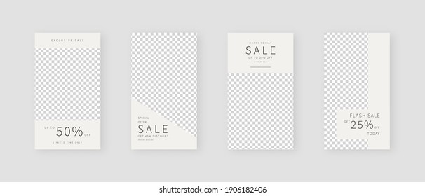 Social media template. Trendy editable social media stories template. Mockup isolated. Template design. Vector illustration.