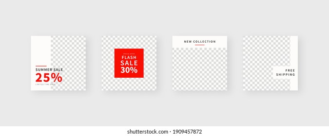 Social media template. Trendy editable social media post template. Mockup isolated. Template design. Vector illustration.