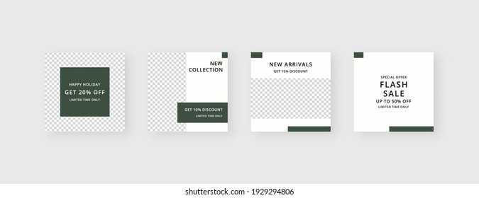 Social media template. Trendy editable social media post template. Mockup isolated. Template design. Vector illustration.
