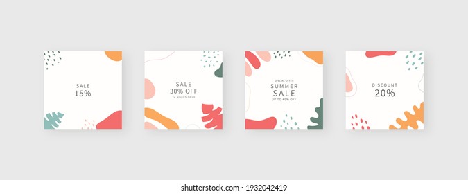 Social media template. Trendy editable social media post template. Mockup isolated. Template design. Vector illustration.