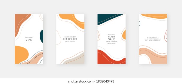 Social media template. Trendy editable social media stories template. Mockup isolated. Template design. Vector illustration.