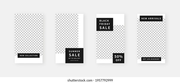 Social media template. Trendy editable social media stories template. Mockup isolated. Template design. Vector illustration.