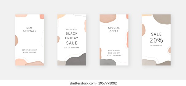 Social media template. Trendy editable social media stories template. Mockup isolated. Template design. Vector illustration.