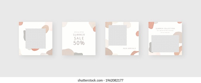 Social media template. Trendy editable social media post template. Mockup isolated. Template design. Vector illustration.