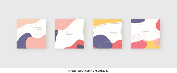 Social media template. Trendy editable social media post template. Mockup isolated. Template design. Vector illustration.