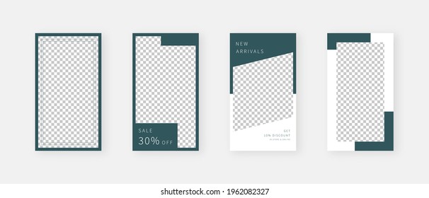 Social media template. Trendy editable social media stories template. Mockup isolated. Template design. Vector illustration.