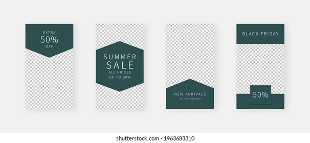 Social media template. Trendy editable social media stories template. Mockup isolated. Template design. Vector illustration.