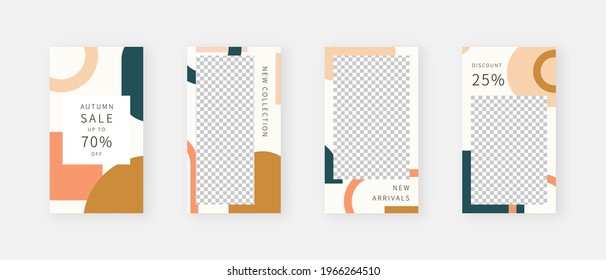 Social media template. Trendy editable social media stories template. Mockup isolated. Template design. Vector illustration.