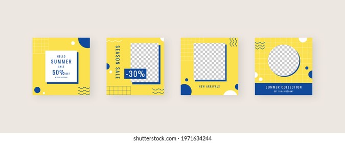 Social media template. Trendy editable social media post template. Mockup isolated. Template design. Vector illustration.