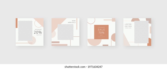 Social media template. Trendy editable social media post template. Mockup isolated. Template design. Vector illustration.