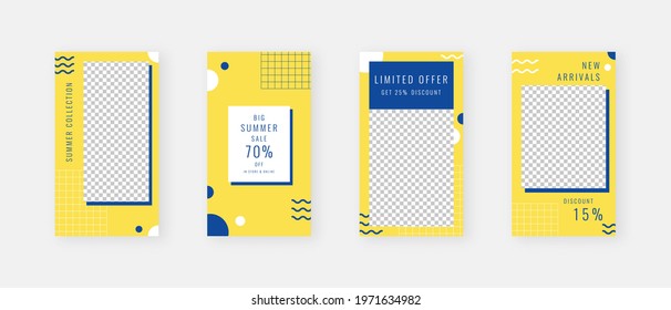 Social media template. Trendy editable social media stories template. Mockup isolated. Template design. Vector illustration.
