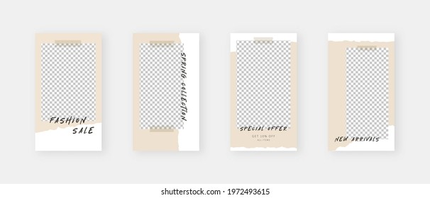 Social media template. Trendy editable social media stories template. Mockup isolated. Template design. Vector illustration.
