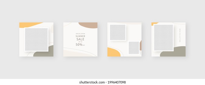 Social media template. Trendy editable social media post template. Mockup isolated. Template design. Vector illustration.