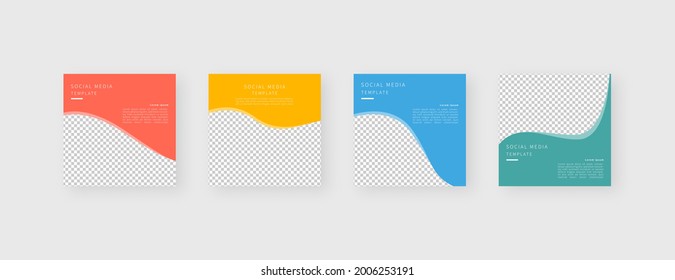 Social media template. Trendy editable social media post template. Mockup isolated. Template design. Vector illustration.