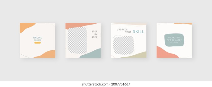 Social media template. Trendy editable social media post template. Mockup isolated. Template design. Vector illustration.