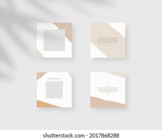 Social media template. Trendy editable social media post template. Mockup isolated. Template design. Vector illustration.