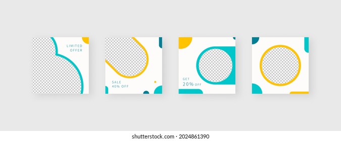 Social media template. Trendy editable social media post template. Mockup isolated. Template design. Vector illustration.