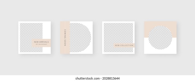 Social media template. Trendy editable social media post template. Mockup isolated. Template design. Vector illustration.