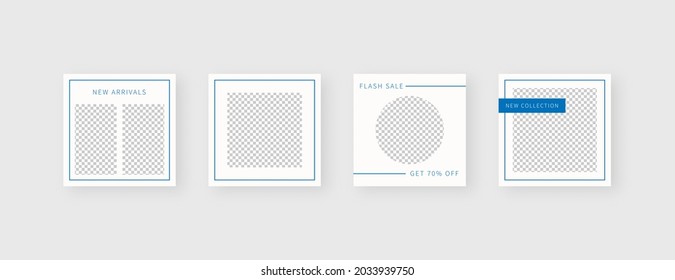 Social media template. Trendy editable social media post template. Mockup isolated. Template design. Vector illustration.