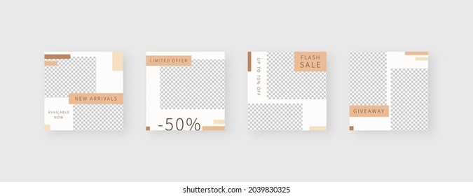 Social media template. Trendy editable social media post template. Mockup isolated. Template design. Vector illustration.
