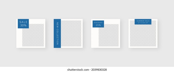 Social media template. Trendy editable social media post template. Mockup isolated. Template design. Vector illustration.