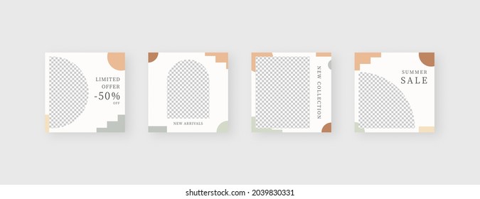 Plantilla de medios sociales. Plantilla de publicación de medios sociales editable a la moda. Una camioneta aislada. Diseño de plantilla. Ilustración vectorial.