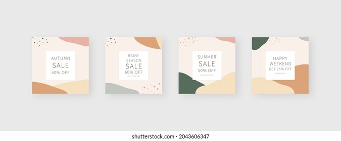 Social media template. Trendy editable social media post template. Mockup isolated. Template design. Vector illustration.