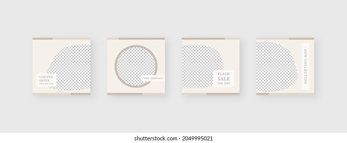 Social media template. Trendy editable social media post template. Mockup isolated. Template design. Vector illustration.
