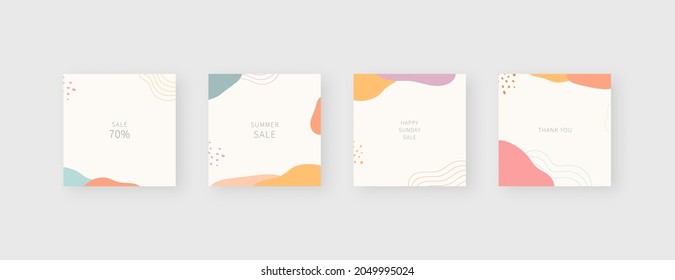 Social media template. Trendy editable social media post template. Mockup isolated. Template design. Vector illustration.
