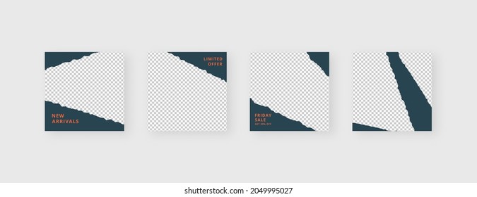 Social media template. Trendy editable social media post template. Mockup isolated. Template design. Vector illustration.
