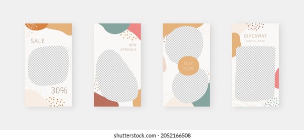 Social media template. Trendy editable social media stories template. Mockup isolated. Template design. Vector illustration.