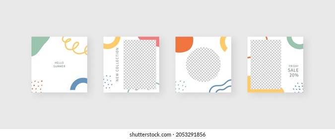 Social media template. Trendy editable social media post template. Mockup isolated. Template design. Vector illustration.