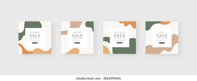 Social media template. Trendy editable social media post template. Mockup isolated. Template design. Vector illustration.