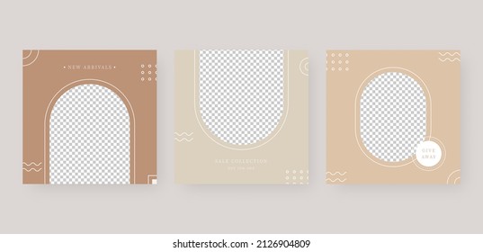 Social media template. Trendy editable social media post template. Mockup isolated. Template design. Vector illustration.