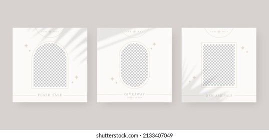 Social media template. Trendy editable social media post template. Mockup isolated. Template design. Vector illustration.