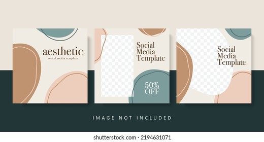 Social media template. Trendy editable social media post template. Social media square banner template for business promotion
