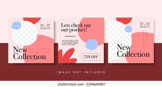 Social media template. Trendy editable social media post template. Social media square banner template for business promotion