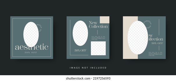 Social media template. Trendy editable social media post template. Social media square banner template for business promotion