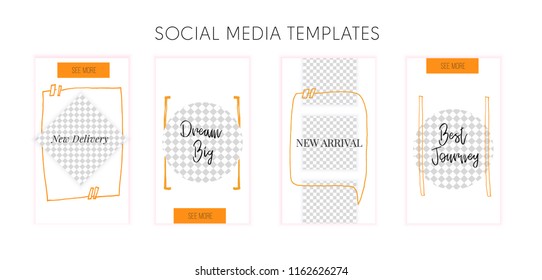 Social media template with typography quote for promotion. Story frame concept