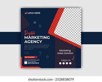 Social media template vector and Digital marketing agency banner design 