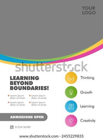 Social Media Template Vector for School Admissions