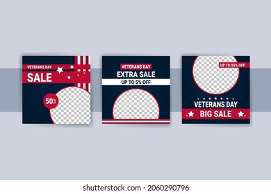 Social media template for veterans day. Social media templates for sale on veterans day.