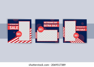 Social media template for veterans day. Social media templates for sale on veterans day.