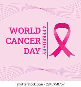 social media template world cancer day vector design. world cancer day text