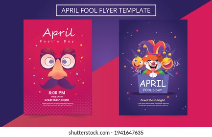 Social media templates for April fool's day. April fool's day party. Flyer, Poster, Brochure, Invitation, Card.