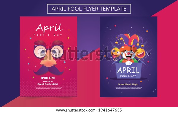 Social media\
templates for April fool\'s day. April fool\'s day party. Flyer,\
Poster, Brochure, Invitation,\
Card.