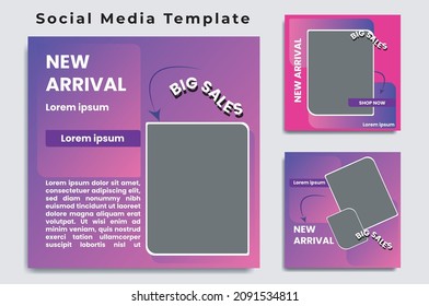 Social media templates with attractive and elegant color variations are suitable for promoting a product or service or others SD16