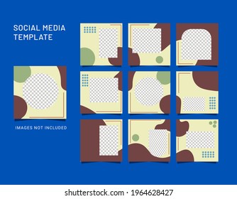 plantillas de medios sociales, carteles, blogs, presentaciones de ventas de moda. Afiches de ventas de rompecabezas de cuadro cuadrado completamente editables. Antecedentes vectoriales de bellas formas abstractas